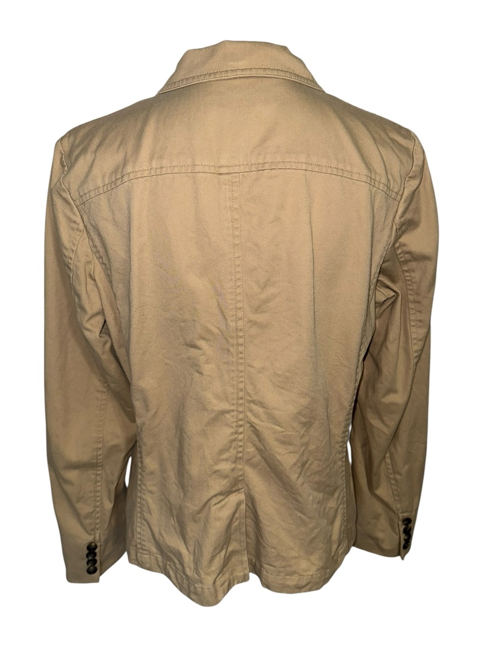 Lauren Ralph Lauren Khaki Cotton Blazer Jacket Women’s Large Utility - Picture 6 of 11